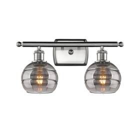 516-2w-sn-g556-6sm Innovations Lighting 516-2w-9-16 Rochester Vanity 2 - Brushed Satin