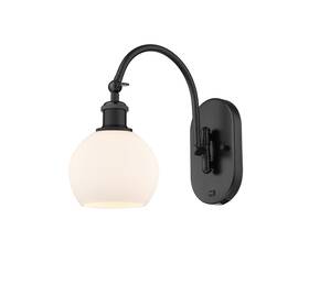 518-1w-bk-g121-6 Innovations Lighting 518-1w-12-6 Athens Sconce 12 Inch Tall - White