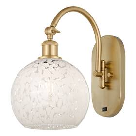518-1w-sg-g1216-8wm Innovations Lighting 518-1w-14-8-white Mouchette-indoor Wall - Satin Gold /