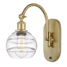 518-1w-sg-g556-6cl Innovations Lighting 518-1w-11-6 Rochester Sconce 11 Inch - Gold