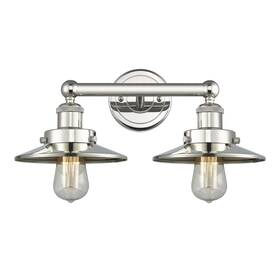 616-2w-pn-m1-pn Innovations Lighting 616-2w-8-17 Railroad Vanity 2 Light - Nickel