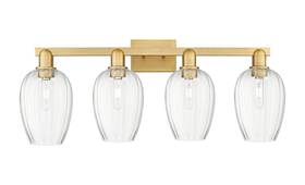 716-4w-bb-g457-6cl Innovations Lighting 716-4w-14-36 Preston Vanity Flute 4 - Brass