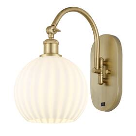 Innovations Lighting 745684741602 518-1w-14-8-white Venetian-indoor Wall - Satin Gold / White