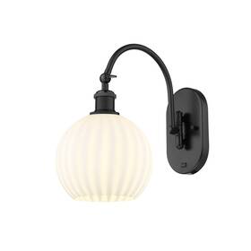 Innovations Lighting 745684742043 518-1w-14-8-white Venetian-indoor Wall - Matte Black /