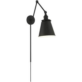 60-7369 Intertek 60/7369 Nuvo Lighting Bayard Swing Arm Or Wall Lamp With Switch - Matte Black