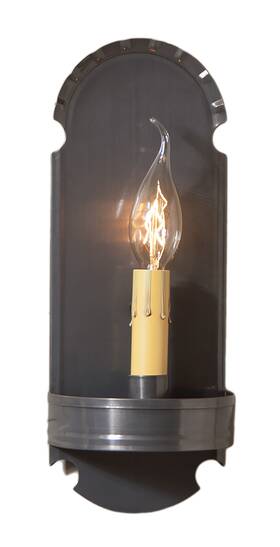 7wct Irvins Country Tinware Foot Sconce In Tin 7wct Irvins Country Tinware Foot Sconce In Tin