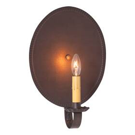 Irvins Country Tinware 812016033374 Round Crimped Electric Tin Sconce