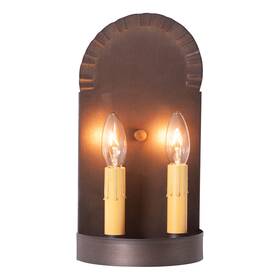 Irvins Country Tinware 812016033381 2-light Colonial Electric Tin Sconce