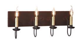 9185h12 Irvins Country Tinware Four Arm Vanity Light In Hartford Black With Red Stripe 9185h12 Irvins Country Tinware Four Arm Vanity Light In Hartford Black With Red Stripe