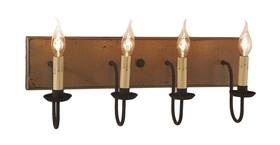 9185tpwd Irvins Country Tinware Four Arm Vanity Light In Pearwood