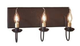 9190h1 Irvins Country Tinware Three Arm Vanity Light In Hartford Black Over Red
