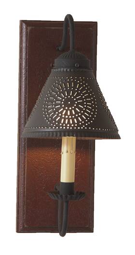 9194tplr Irvins Country Tinware Crestwood Sconce In Plantation Red