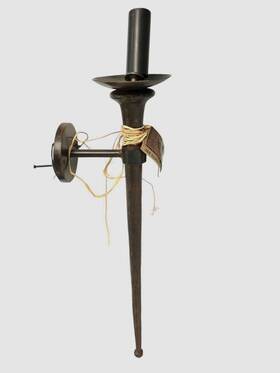 4804jb Jan Barboglio La Lanza De Pared Hand-forged Wall Candle Cup Lighting Sconce