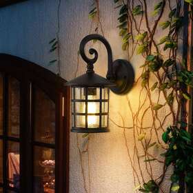 Jazava 783078620225 1-light Black Glass Outdoor Wall Lantern Light - 6.1 Inch X N/a