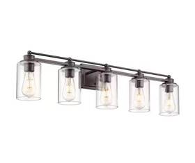 Hd5hlt63b-5worb Jazava Farmhouse 37.4 Inch 5-light Oil Rubbed Bronze Bathroom Vanity Light