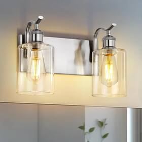 Vl01bn-2 Jazava 2-light Bathroom Vanity Light Brushed Nickel Wall Sconce Modern Li