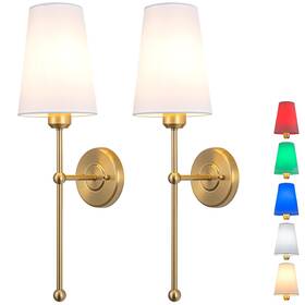 Jengush 132848008083 2 Light Battery Operated Wall Lights Fixtures With Remote Control Wireless B