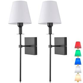 Jengush 348356754851 Wall Sconces Battery Operated Light Set Of 2 Not Hardwired Sconce Fixtur