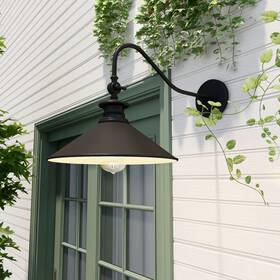 Wx21.77 Jerry 723083090484 Outdoo 1-light Motion Sensing Dusk To Dawn Wall Light In Black 13 Inch Ex12.6
