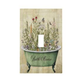 Jiexute 675897700627 Vintage Wildflower 1 Gang Light Switch Cover Single Toggle Bathtub Decorative