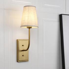 Jmus835836d2 Jimubeam Vintage Brass Wall Sconce 1-light Linen Fabric Shade Lamp Hardwired Ind Jmus835836d2 Jimubeam Vintage Brass Wall Sconce 1-light Linen Fabric Shade Lamp Hardwired Ind