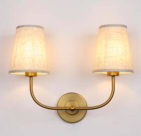 Jimubeam Va0049-2-agb 2-lights Wall Sconces With Linen Fabric Shades