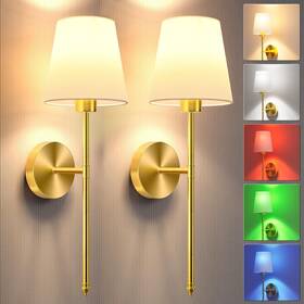 B0cqrkdcwh Jofios Battery Operated Wall Sconce Set Of 2 Gold Wireless With 5200