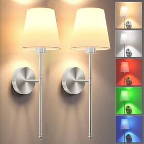 Jfs61186 Jofios Battery Operated Wall Sconces Set Of 2 Silver Wireless Lights Wit