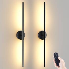 Jfs61244 Jofios Battery Operated Wall Sconces Set Of 2 360 Rotation 27.6 Inch Black
