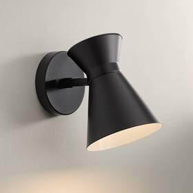 Ks659p3 John Timberland Vance Mid Century Wall Light Sconce Black Hardwired 6 Inch Fixture Led For Bedroom