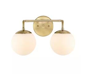 1005994271 Jonathan Y Jyl3535a Louis Parisian Globe 15 Inch 2-light Brass Gold Led Vanity Light