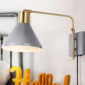 Jonathan Y 196868004523 Justina Swing Arm 1-light Modern Midcentury Iron Usb