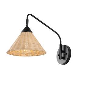 Jyl1602a Jonathan Y Kiawah 11 Inch 1-light Vintage Coastal Rattan/metal Led Black