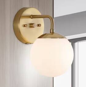 Jyl3534a Jonathan Y Louis Parisian Globe 5.75 Inch 1light Brass Gold Metal Led Vanity Light