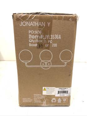 Jyl3536a Jonathan Y Louis 25 Inch 3-light Brass Gold Vanity Light Frosted Glass
