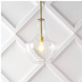 Jyl6401c Jonathan Y Watts 13.25 Inch 1-light Modern Iron/glass Led Pendant In Gold