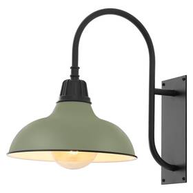 Jonathan Y Jyl7614i 12.25 Inch Matte Olive Green/black 1-light Farmhouse Gooseneck Outdoor Wall Sconc