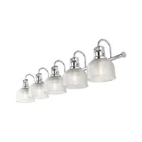 Jyl7903a Jonathan Y 42.75 Inch 5-light Led Vanity Light Metal Glass Fixture Traditional Bathroom Chrome