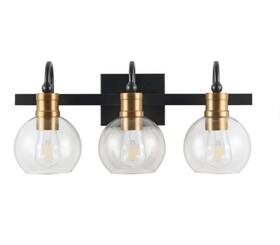 Jyl3528a Jonathan Y Lighting Marais 3 Light 22 Inch W Led Bath Vanity Jyl3528 - Black And Brass