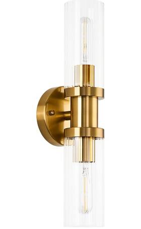 Jonsi 723576370932 Cylinder Wall Sconce Gold Bathroom Vanity Light Fixture Modern Brushed Brass