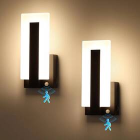 Joosenhouse 779584496874 Wall Sconces Set Of Two Hardwired Black Motion Sensor Light In Joosenhouse 779584496874 Wall Sconces Set Of Two Hardwired Black Motion Sensor Light In