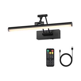 Joossnwell 9860-5w-br-b-jw Led Picture Light With Remote Battery Powered Dimmable Timer Black