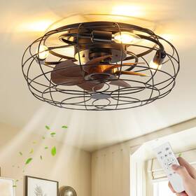 Mf0924-04-01 Joyartic Ceiling Fans With Lights And Remote 18 Inch Small Black Flush Mount Outdoor Ceili