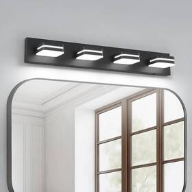Hd-9815-4-bk-5cct Jusheng 4 Light Black Bathroom Led Vanity With 5-cct Adjustable 9815-4-bk