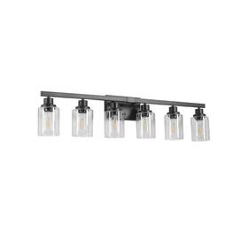 Jushua 445030087066 36.8 Inch 6-light Farmhouse Vanity Lights Fixture Rustic Bathroom Light B