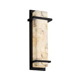 Alr-8703-55-dbrz Justice Design Alabaster Rocks Monolith 14 Inch Outdoor Sconce Black - Alr-7612w-mblk