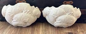 Cer-2190-bis Justice Design Pair Koi Fish Wall Sconces Calif Ambiance Ceramic Bisque 1990 Cer-2190-bis Justice Design Pair Koi Fish Wall Sconces Calif Ambiance Ceramic Bisque 1990