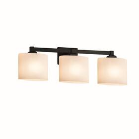 Fsn-8433-30-opal-mblk Justice Design Fusion Regency 3 Lt 24 Inch Bath Bar Matte Black -