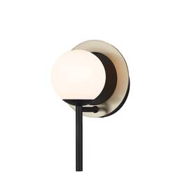 Fsn-4221-opal-mbbr Justice Design Group Modern Halo Led 1light Wall Sconce In Matte Black With An Opal