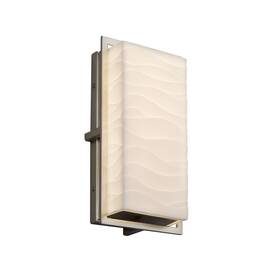 Pna-7562w-wave-nckl Justice Design Group Porcelina Avalon Small Led Outdoor Wall Sconce Faux Porcelain Shade
